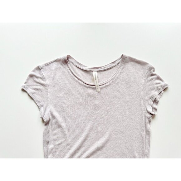 Aritzia GROUP BY BABATON Lifestyle Lilac Linen Blend Jersey T-Shirt Top, Size XS - Picture 6 of 15